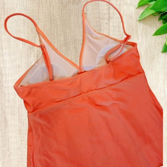 🔖Final Sale! Feraswim NWT Coral 2 pc Tankini Swimsuit with Tiered Ruffle Top - Picture 8 of 15